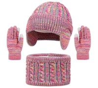 Genérico Bufanda Para Mujer, Bufandas Y Chales Para Mujer De Invierno Gorro Y Calentador De Cuello De Punto Para NiñOs Guantes TéRmicos Con Pantalla TáCtil Para Clima FríO