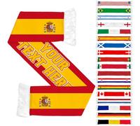 Genérico Bufanda Personalizada para Mundial 2026, Bufanda de Fútbol Personalizada Con La Bandera Nacional y Tu Nombre o Texto, Anima a Tu Equipo, Bufandas para Aficionados Deportivos, 140cm