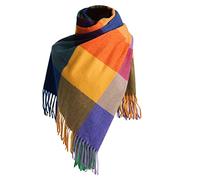 Genérico Bufandas para Mujer, Bufanda Grande Mujer, Bufanda De Otoño Invierno para Mujer Bufanda Clásica A Cuadros con Bloques De Colores Cálida Grande Bufanda Tipo Chal