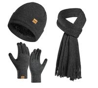 Genérico Bufandas Para Mujer, Fulares Mujer Conjunto De Gorro Y Guantes De Invierno Para Con Pantalla TáCtil Para Hombre Y Conjunto De Guantes Y Calentador De Cuello Con Forro Polar De Punto CáLido