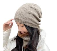 Genérico Bufandas Y Gorros Mujer,OtoñO E Invierno Nuevos Protectores De Orejas De Terciopelo para Hombres Y Mujeres Capuchas Sombreros Collares Conjuntos De Dos Piezas Informales Sombreros Apilados