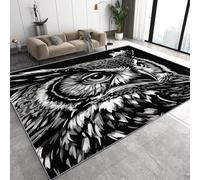 Genérico Búho Alfombra Salon Grande Lavable en Lavadora, Animales Aves Alfombra Pelo Corto Imitación Cachemira Abstracta Antideslizante para Dormitorio 60x90 cm D-442