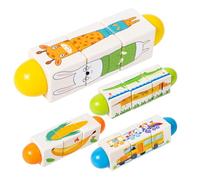 Genérico Building Blocks Toddler - 6 Inches Set of Wooden Rotating Puzzle Blocks for Early Learning, Preschool Educational Toy, Creative Play for Kids Boys and Girls, Fine Motor Skill Development,