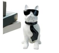 Genérico Bulldog Resin Sculpture, Sitting Dog Figurine, Creative Desk Ornament, 9x12.5x17.8CM Lightweight Decorative Statue for Home Windowsill Living Room Hotel Accent Piece