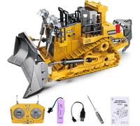 Genérico Bulldozer RC, Vehículo de Construcción Teledirigido, Aleación Metálica, Negro, 3+ Años, Construcción, Bulldozer, 3T6B