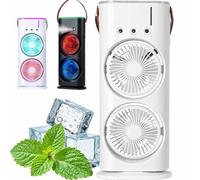 Genérico Bullseyeair Portable Double Fan, 2025 Upgraded 3 in 1 Getbullseye Air Misting Fan, Rechargeable Double-Ended Spray Fans With 3 Speeds, 600ml Water Tank, For Home, Office, Bedroom (White)