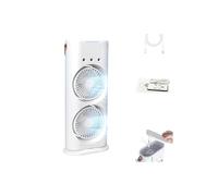 Genérico Bullseyeair Portable Double Fan, 3 In 1 Getbullseye Air Fan, Bullseye Air Rechargeable Misting Fans, with 3 Speed 180° Double Window Fanwith 600ml Tank, for Home, Office (1pcs)