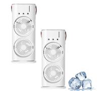 Genérico Bullseyeair Portable Double Fan, 3 in 1 GetBullseyeair Fan, with Remote Control, 600ml Water Tank, for Home, Office, Bedroom (2-PCS White)