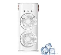 Genérico Bullseyeair Portable Double Fan, 3 in 1 GetBullseyeair Fan, with Remote Control, 600ml Water Tank, for Home, Office, Bedroom (White)