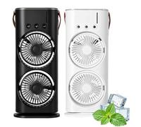 Genérico Bullseyeair Portable Double Fan, Bullseyeair Rechargeable Misting Fan, 3 in 1 GetBullseyeair Fans, 3 Speed, with 600ml Tank, 3 Spray Heads, for Home, Office, Bedroom (Mix,Charging type)