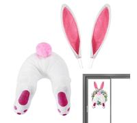 Genérico Bunny Butt Wreath Kit | 11.6In Easter Bunny Butt Ears Attachment Set | ABS Cute Cartoon Rabbit Decor Farmhouse Spring Easter Wreath Accent for Window Porch Door Wall