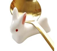 Genérico Bunny Chopstick Holder, Charming Gift Idea for Kids with Dining Fun, Smooth Kiln Fired Clay with Easy Clean, Multipurpose Flatware Support, Home Kitchen Countertop Miniature Animal Sculpture