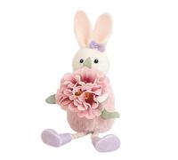 Genérico Bunny - Figura decorativa para mesa de primavera, 20 cm, diseño de conejo, color morado y verde