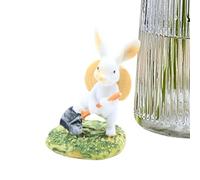 Genérico Bunny Figurines - DIY Funny Small Animal Statue | Resin Bunny Figurines Easter Decor | For Doll House Living Room Table Desk Apartment Outdoor Farmhouse Garden Display