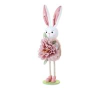 Genérico Bunny Figurines Easter Rabbit Statue | Cute Standing Spring Flower Rabbit Decor For Lawn, Courtyard, Porch, Door, Front Table, Indoor Party, Office and Room Display