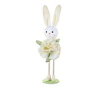 Genérico Bunny Figurines Easter Rabbit Statue | Cute Standing Spring Flower Rabbit Decor For Lawn, Courtyard, Porch, Door, Front Table, Indoor Party, Office and Room Display