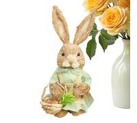 Genérico Bunny Figurines | Holiday Straw Animal Sculpture | Easter Bunny Decoration | for Table Centerpiece Indoor Bedroom Desk Bookshelves Entryway