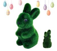 Genérico Bunny Garden Statue - Artificial Moss Green Flocked Home Decor,Easter Bunny Garden Decor - for Yard Lawn Outside Porch Door Front Table Corner Indoor Party Spring Offices Room Desk