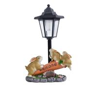 Genérico Bunny Garden Statue, Solar Animal Figurine with Light, Cute Resin Decorative Ornament, Weather-Resistant Design, for Balcony, Gardens, Yard, Patio, Housewarming, and Birthday
