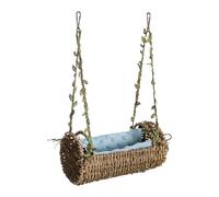 Genérico Bunny Hammock - Chew-Proof Natural Water Grass Suspension Swing | Ferret Hammock For Cage with Removable Mat, Breathable Hanging Bed For Guinea Pig Syrian Dwarf Hamster Sugar Glider Indoor