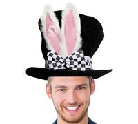 Genérico Bunny Hat Black | Velvet Rabbit Hat | 24 * 30cm Magician Hats Costume, Exquisite Steampunk, Ultra Circus Hats Dress Up Party Accessory For Easter