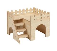Genérico Bunny House | 2-Layer Wooden Decorative with Ladder Indoor Habitat | Small Pet Shelter Hamster Accessories For Small Animal Hedgehog Chinchilla Mouse | Enrichment Boredom Climbing Play