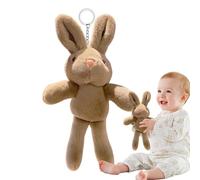 Genérico Bunny Keychain, portátil lindo conejo suave con conejito Stuffed Animal, 10,24 pulgadas Backpack Charm, Animal Dolls for Christmas, Mother's Day and Special Ocasiones, café, Se référer au