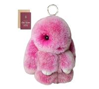 Genérico Bunny Plush Keychains - Soft Doll Bag Charm for Women Girls Birthday, Cute Animal Pendant with Metal Ring, Rabbit Ornament for Christmas Commuting School Travel Backpack Purse 5 Inch