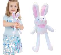 Genérico Bunny Plush Toy, Interactive Stuffed Animal, Switchable Rabbit Pendant, Handmade Soft Keychain for Decorating Bags and Holding Keys Travel Gifting Moments, 11.81x3.94x1.97 Inches