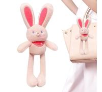 Genérico Bunny Plush Toy, Interactive Stuffed Animal, Switchable Rabbit Pendant, Handmade Soft Keychain for Decorating Bags and Holding Keys Travel Gifting Moments, 11.81x3.94x1.97 Inches