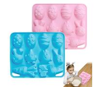 Generico Bunny Silicone Mold, Bunny Egg Chocolate Molds, 6.3x5.12x0.59 Inches Silicone Easter Mould, Food Grade Non-Stick Baking Pan, Carrot Cake Decoration for Pudding