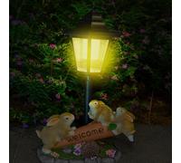 Genérico Bunny Statue Outdoor, Solar Animal Figurines, Resin Ornament with Light 5.91x3.94x3.15 Inches, Garden Accent for Yard, Lawn, Balcony, Housewarming, Birthday, Women Decorationx