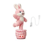 Genérico Bunny Stuffed Animal - 12.99 Inch Talking Dancing Bunny Toy | Interactive Plush Educational Toy | Preschooler Musical Moving Soft Rabbit Gift For Kids. 220g.