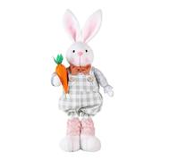 Genérico Bunny Stuffed Animal - Rabbit Decor with Retractable Legs | Handmade Doll Hold Flowers & Carrot, Farmhouse Eàster Bunný Decorations for Easter Holidays Kids, Boys and Girls