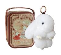 Genérico Bunnylulus Llavero Con Lata, Llavero Conejito Hecho A Mano Con Caja Exquisita, Creativo Conejito De Peluche Colgante Para Mochila Bolso, Llavero Conejito De Peluche Para Niña Mujer