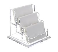 Genérico Business Card Holders, Acrylic Display Stand, 4.33x4.72x4.41in Horizontal or 5.91x3.62x4.02in Vertical, Versatile Desktop Organizer Rack, Offices Cards Riser for Desk, Table, Work Space