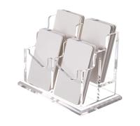 Genérico Business Card Holders, Acrylic Display Stand, 4.33x4.72x4.41in Horizontal or 5.91x3.62x4.02in Vertical, Versatile Desktop Organizer Rack, Offices Cards Riser for Desk, Table, Work Space
