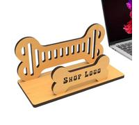 Genérico Business Cards Holder - 9x5x3cm Business Card Holders Display | Wooden Card Stand | Holder Display Organizer, Carved Dog Bone Design, Wooden Open Cards Stand For Desk, Tabletop, Counter
