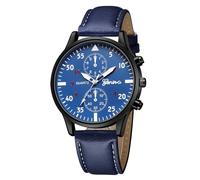 Genérico Business Cuarzo Analógico Militar Muñeca Aleación Cuero Relojes Hombres Reloj Hombre Regalos Abuelita Original, azul, talla única