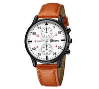 Genérico Business Cuarzo Analógico Militar Muñeca Aleación Cuero Relojes Hombres Reloj Hombre Regalos Abuelita Original, marrón, talla única