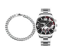 Genérico Business Watch - 1x Men's Stainless Steel Watch, Classic Watches For Men | Stylish Business Calendar Wristwatch with Bracelet | Fashion Accessories For Formal, Birthday and Casual Occasions