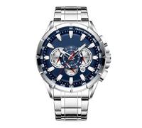 Genérico Business Watch, Classic Men Chronograph Watches, Alloy Case, Stainless Steel Strap, Elegant Mechanical Band, Business Clothing Accessories for Teachers and Professionals, 2.4x2.4cm