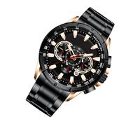Genérico Business Watch, Classic Men Chronograph Watches, Alloy Case, Stainless Steel Strap, Elegant Mechanical Band, Business Clothing Accessories for Teachers and Professionals, 2.4x2.4cm