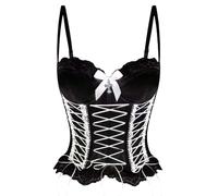 Genérico Bustier Mujer - Elegante Top De Corsé De Encaje con Lazo para Modelar El Cuerpo Estilo Body Bustier Camisola Debajo del Busto