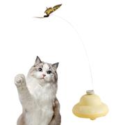 Genérico Butterfly Cat Toy, Electric Motion Toy, Interactive Pet Accessory, Stimulates Exercise, Enhances Mental Engagement, Indoor Outdoor Play, 7.5x7.5x5.5cm 54g Yellow