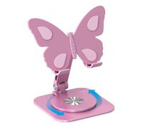 Genérico Butterfly Cradle - Smartphone Stand For Viewing | 360 Swivel Aluminum Alloy Folding Bracket with Adjustable Angle Support Grip Base & Compact Portable Holder For Bedroom Kitchen Study Area