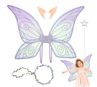 Genérico Butterfly Fairy Wings For Girls, Fairy Wings Set, Halloween Cosplay Accessories, Role Play Props For Christmas Holiday Themed Party Wedding