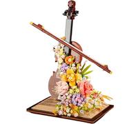 Genérico Butterfly Garden 3D Blocks with LED, Romantic 3D Book Flower Bouquet Butterfly Building Set, No-Wilt Botanicals Building Blocks for Home Office Desk Decor