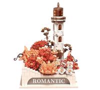 Genérico Butterfly Garden 3D Blocks with LED, Romantic 3D Book Flower Bouquet Butterfly Building Set, No-Wilt Botanicals Building Blocks for Home Office Desk Decor