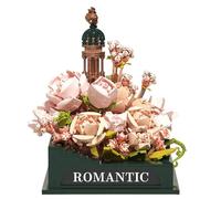 Genérico Butterfly Garden 3D Blocks with LED, Romantic 3D Book Flower Bouquet Butterfly Building Set, No-Wilt Botanicals Building Blocks for Home Office Desk Decor